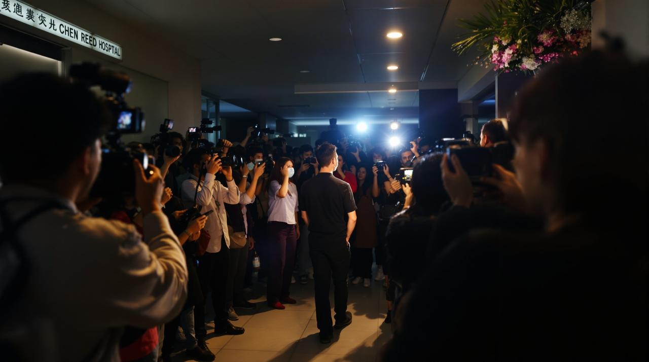 独家爆料！某顶流明星深夜现身医院，疑似病情严重引发粉丝担忧